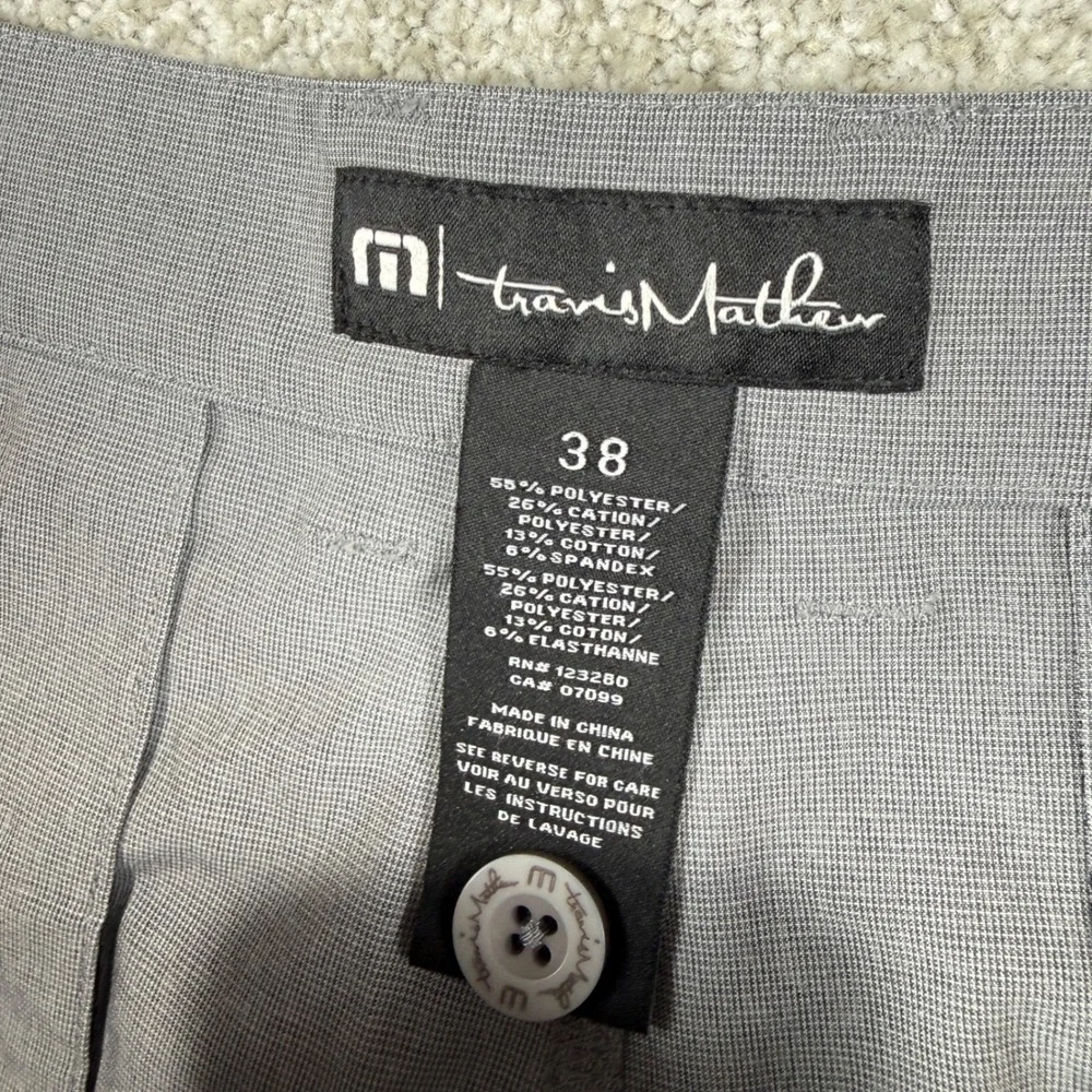 Travis Mathew Golf Shorts Mens 38 Grey Heathered‎ Stretch Flat Front Performance